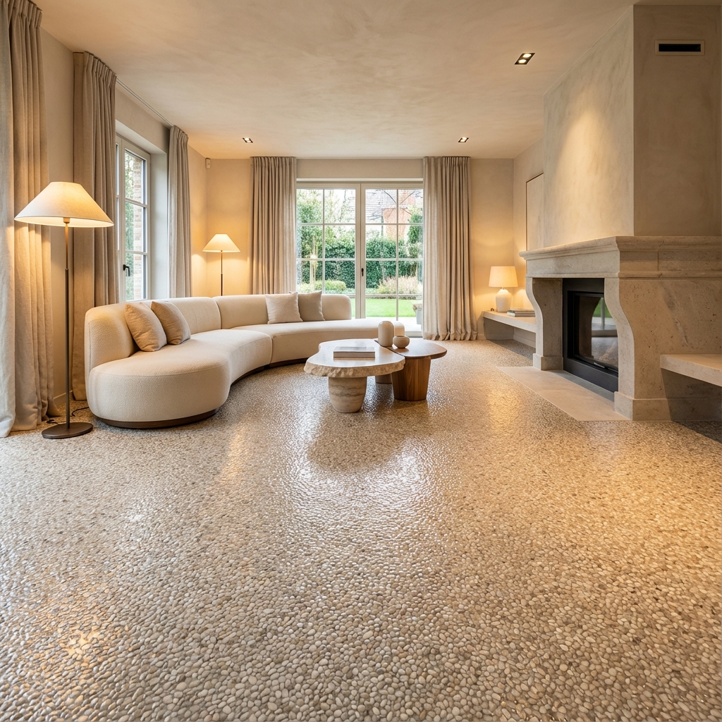 Revêtement intérieur en granulés de marbre